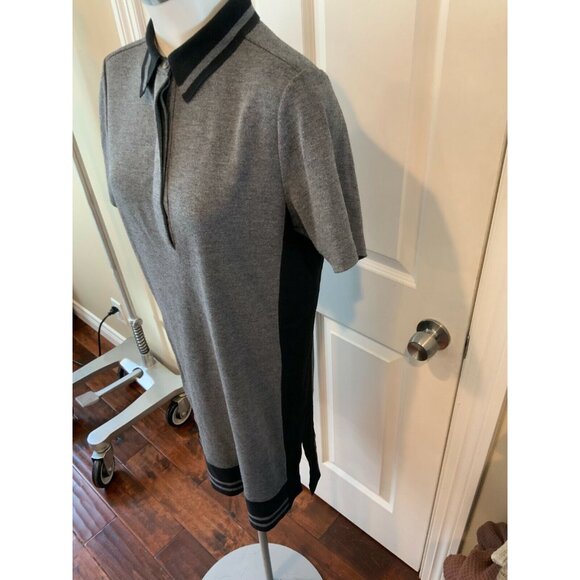 Public School New York Gray Striped Short Sleeve Knit Polo Dress, Size Small - Picture 4 of 9
